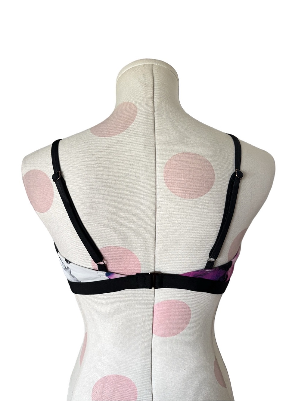 Calia by Carrie Underwood Floral Bikini Top - Purple Black White LG - Picture 3 of 6